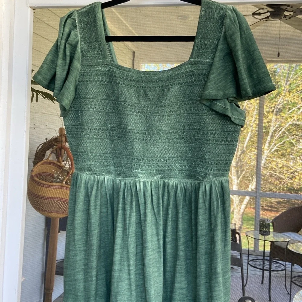 NWT  › Lane Bryant 
Smocked-Bodice Flutter-Sleeve Maxi
Dress size 14/16 - Picture 5 of 10